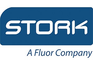 Logo van het bedrijf Stork.